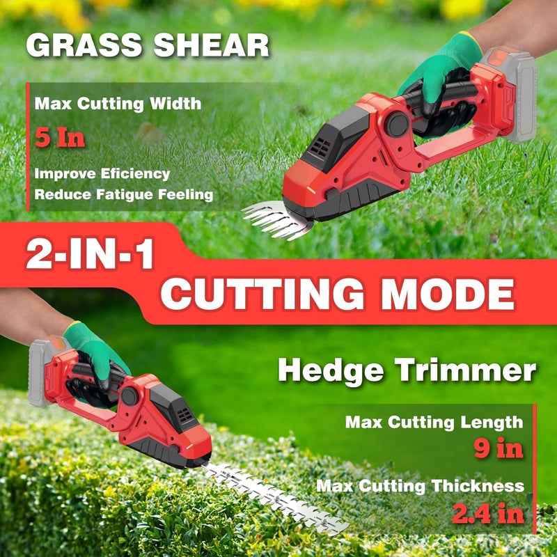DEVTBLUN Cordless Hedge Trimmer for Milwaukee M18 Battery(No Battery),2200RPM Cordless Mini Grass Shears,2 in 1 Handheld Electric Hedge Trimmer/Grass Cutter,Shrub Trimmer Bush Trimmer for Gardening,Lawn,Yard - Image 3